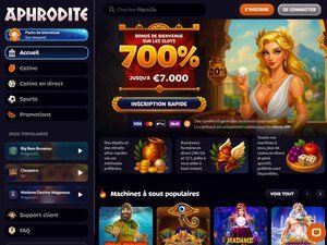 Découvrez les promotions et bonus inédits de l'Aphrodite Casino en France en